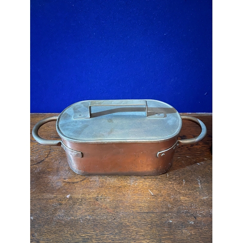 171 - Set of Four Graduated Oval Saucepans with Brass Handles and Another