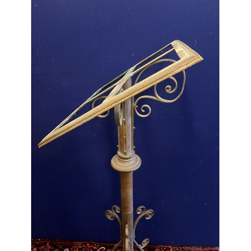 188 - Fine Antique Adjustable Brass Lectern (50 cm W x 130 cm H x 45 cm D)