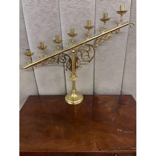 190A - Three Antique Brass Candle Sticks