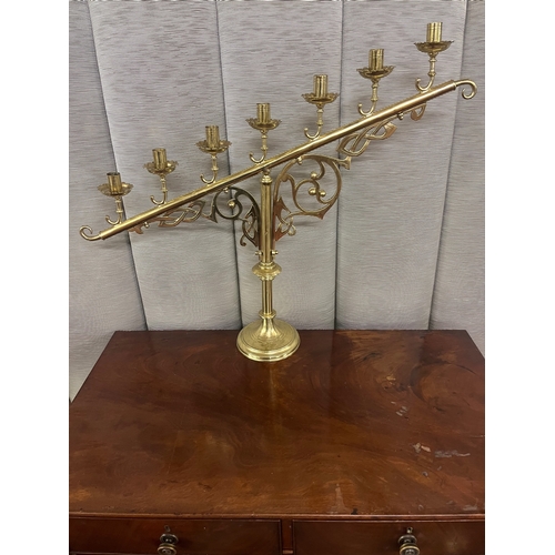 190A - Three Antique Brass Candle Sticks