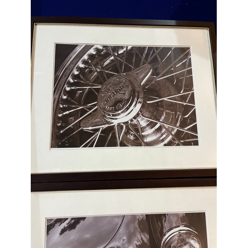 209 - Two Framed Photographs of Cars, Featuring Jaguar and MG (58 cm W x 47 cm H)