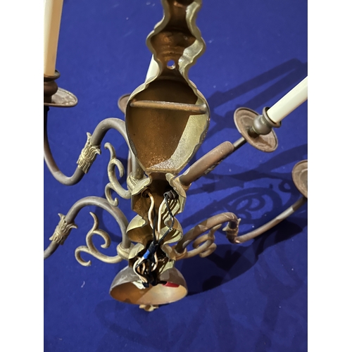 213 - Set of Five, Five Branch Brass Wall Lights with Regency Motifs (67 cm W x 53 cm H x 36 cm D)