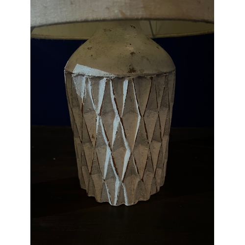 221 - Pair of Glazed Textured Occasional Lamps with Shades (25 cm W x 49 cm H)