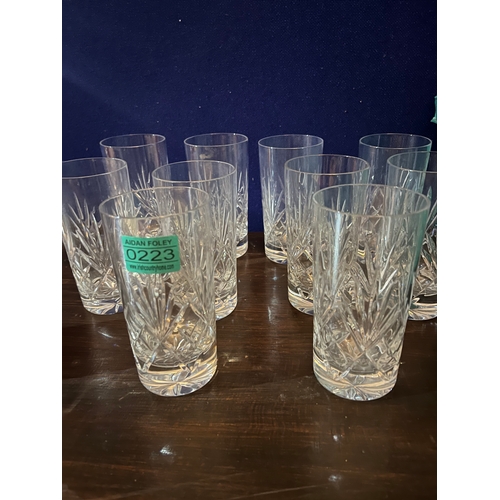 223 - Set of Thirty Cut Glass Glasses (15 cm H)