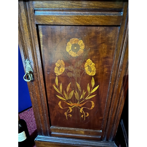 237 - Two Edwardian Bedside Lockers, One with Floral Inlay on Door (Largest 44 cm W x 75 cm H x 36 cm D)