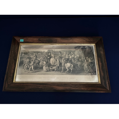 440 - The Procession of the Flight of Bacon, Fine Rosewood Framed Print with Gilt Bezel (97 cm W x 57 cm H... 