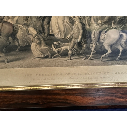 440 - The Procession of the Flight of Bacon, Fine Rosewood Framed Print with Gilt Bezel (97 cm W x 57 cm H... 