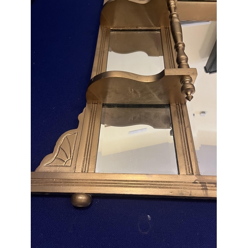 611 - Edwardian Overmantel Mirror with Gold Finish (125 cm W x 115 cm H)