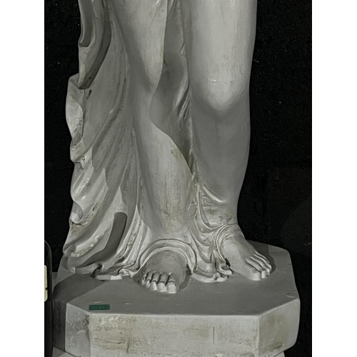 616 - Full Size Plaster Figure of a Grecian Lady Carrying an Urn (43 cm W x 153 cm H)