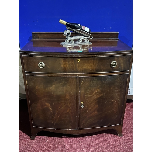 621 - Vintage Bow Fronted Two Door Cabinet with a Full Length Drawer (92 cm W x 100 cm H x 50 cm D)