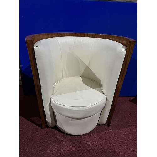 622 - Pair of Quality Tub Chairs in the Deco Style, Rosewood and Upholstered (85 cm W x 88 cm H x 80 cm D)