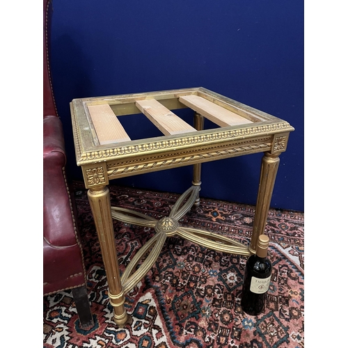 625 - Small Proportioned Georgian Style Wing Back Chair and a Gilded Occasional Table in the French Style ... 