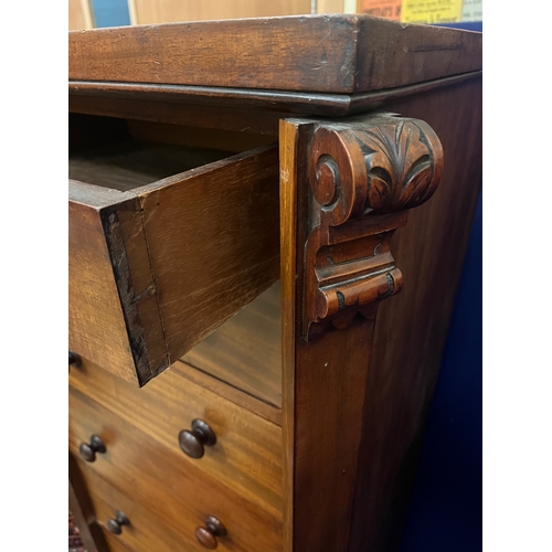 777 - A Fine quality early Victorian Mahogany Tall Wellington chest of seven graduated drawers on plinth b... 