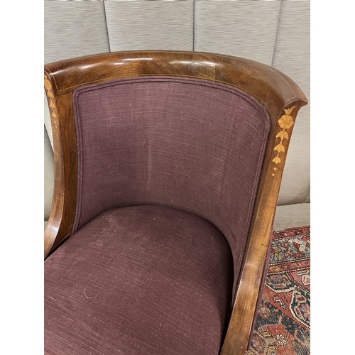 761 - Very Fine Empire Period Mahogany Side Chair with ...wood Inlay throughout (62cm W x 88cm H x 69cm D)