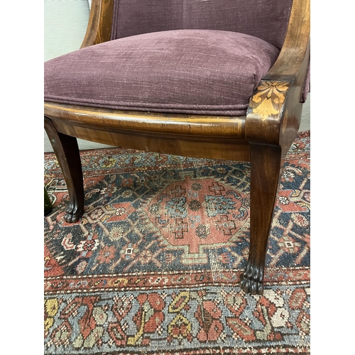 761 - Very Fine Empire Period Mahogany Side Chair with ...wood Inlay throughout (62cm W x 88cm H x 69cm D)