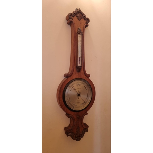 773 - Impressive Large Oak 19th Century Irish Wall Barometer