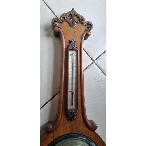 773 - Impressive Large Oak 19th Century Irish Wall Barometer