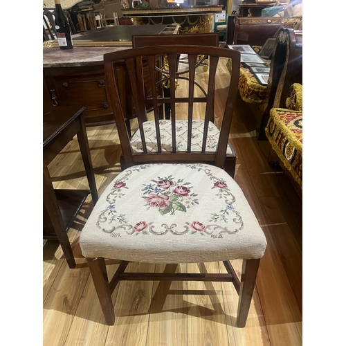 781 - An Edwardian Mahogany Half Moon Cabinet,
Vintage Armchair, Two Georgian Design Chairs and an Mahogan... 