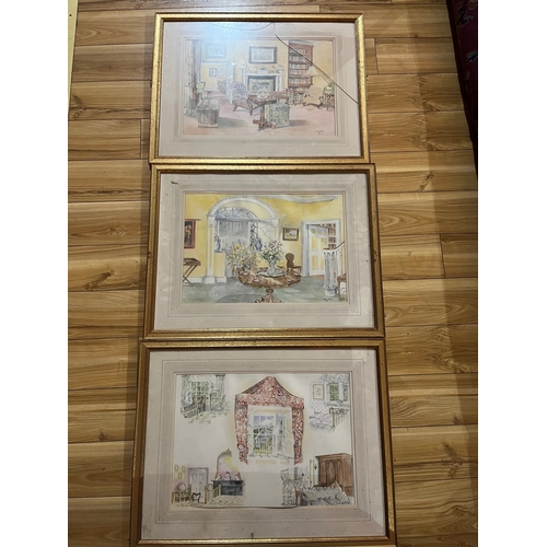 783 - Set of 3 watercolours by Susan Morley, signed & dated 1991