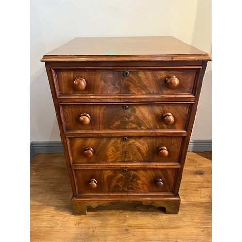 113 - Victorian chest of 4 graduated drawers on bracket feet