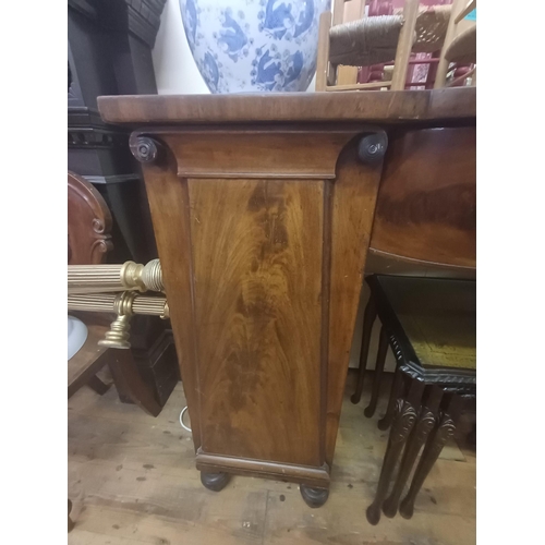10 - Regency Mahogany Pedestal Sideboard - neat size (144cm Wide)