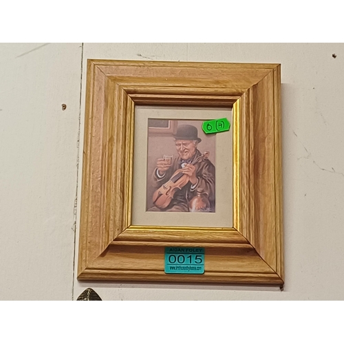 15 - Three Roy Wallace Prints of Traditional Irish Musicians (19cm x 23cm overall)