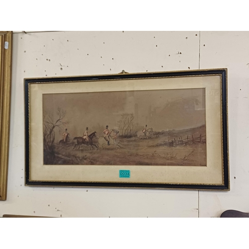 34 - Pair of 19th Century Equestrian Prints - one Hunting and one Cavalry