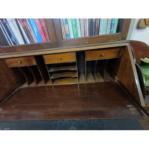 37 - Vintage Mahogany Bureau Bookcase