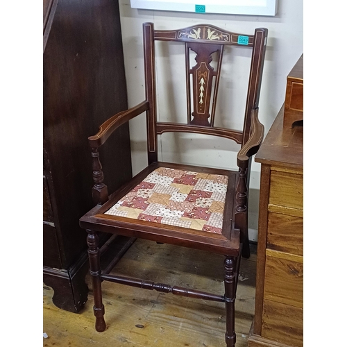 49 - Edwardian Inlaid Mahogany Ladies or Child's Armchair