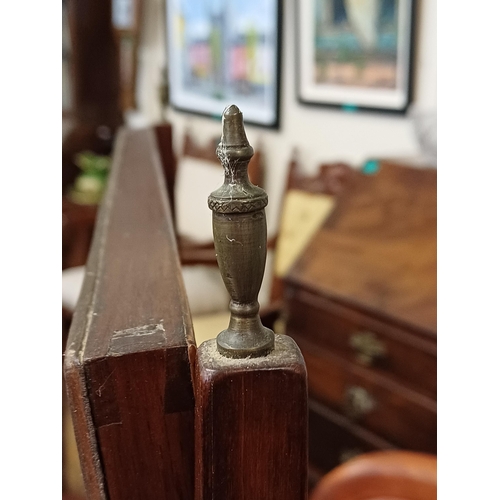 55 - 19th Century Mahogany Toilet Mirror with Boxwood String and 3 Drawer Platform Base