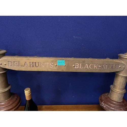 13 - Brass Beer Pump: Delahunts Blacksmith (127 cm W x 35 cm H)