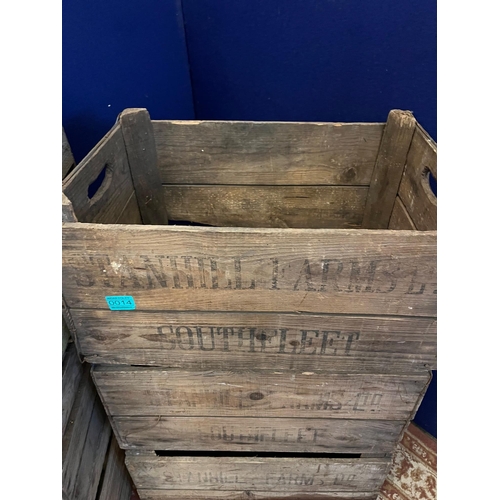 14 - Eight Vintage Crates, Three Stanhill Farms, Similar Size