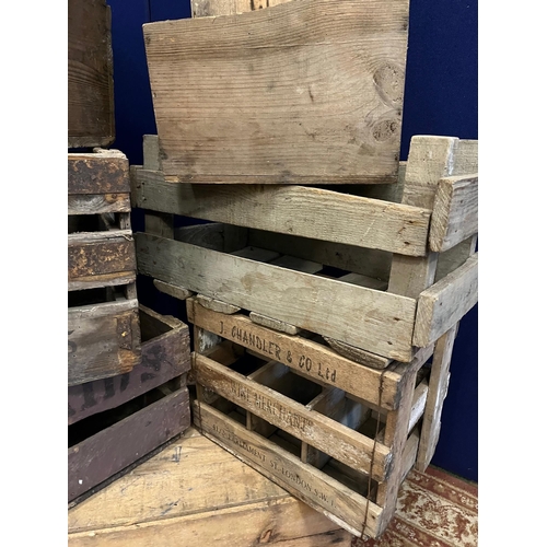 16 - Collection of Nine Antique Crates