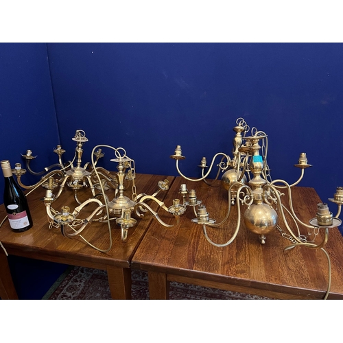 23 - Two Pairs of Heavy Brass Centre Lights