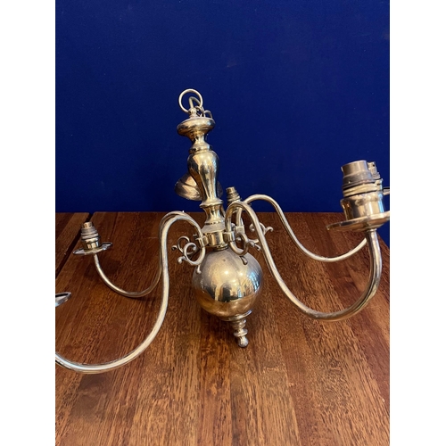 23 - Two Pairs of Heavy Brass Centre Lights