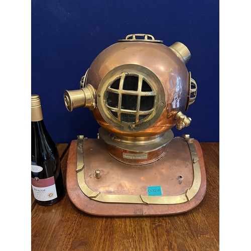24 - Quality Copper and Brass Divers Helmet (50 cm W x 50 cm H)
