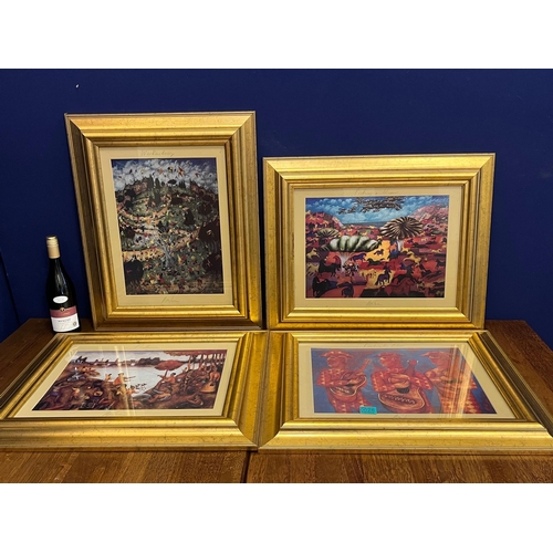 27 - Set of Four Impressionist Style Coloured Prints (62 cm W x 50 cm H)