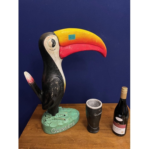 39 - Large Guinness Toucan Advertisement with Pint Glass (50 cm W x 60 cm H)