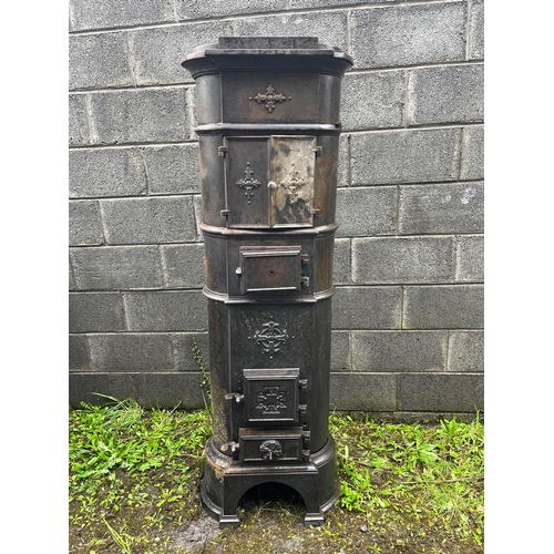 84 - Exceptional Quality Tall Stove, Name and Registration Numbers (46 cm W x 159 cm H x 32 cm D)