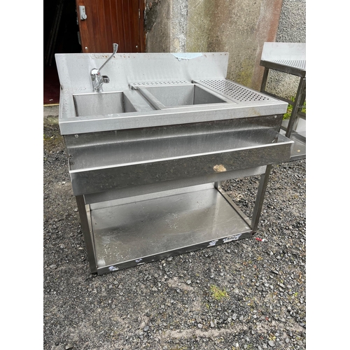 87 - Bespoke Under Counter Stainless Unit with Trays (97 cm W x 97 cm H x 70 cm D)