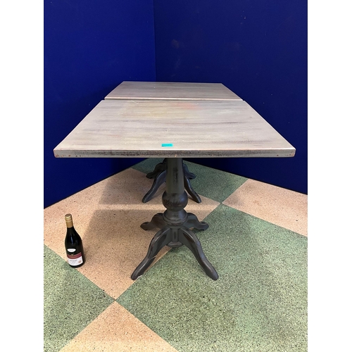 95 - Pair of Café Tables, Grey Scrumble Effect (75 cm W x 73 cm H x 65 cm D)