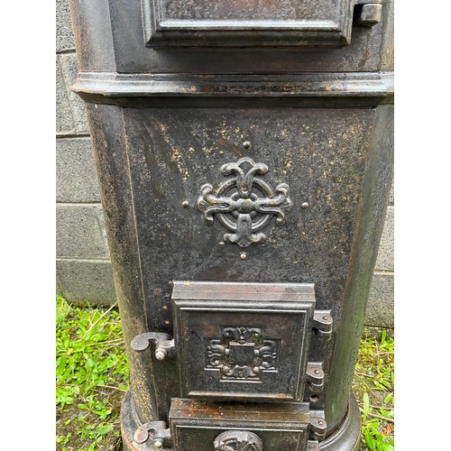 84 - Exceptional Quality Tall Stove, Name and Registration Numbers (46 cm W x 159 cm H x 32 cm D)