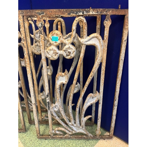 113 - Very Fine Set of 4 Art Nouveau Design Wrought Iron Panels (each 60 cm W x 93 cm H)
