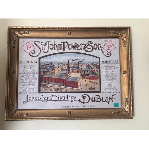 120 - Sir John Powers Vintage Style Pictorial Advert in Decorative Frame (82 cm W x 60 cm H)