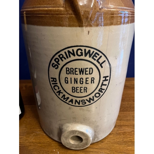 141 - Springwell Rickmansworth Ginger Beer Earthenware Jar (23 cm W x 40 cm H)