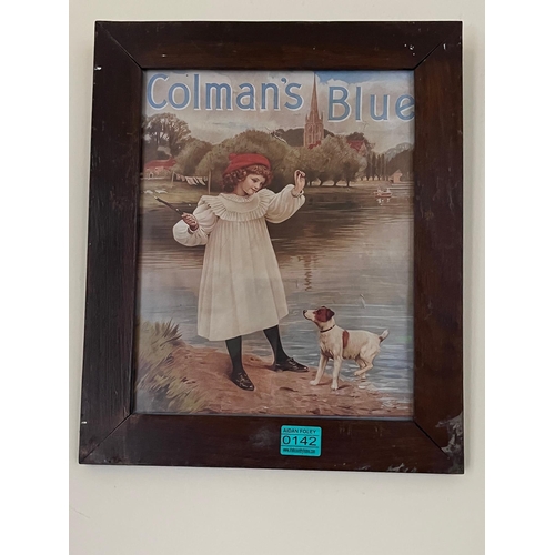 142 - Colman's Blue Pictural Advertisement (34 cm W x 41 cm H)