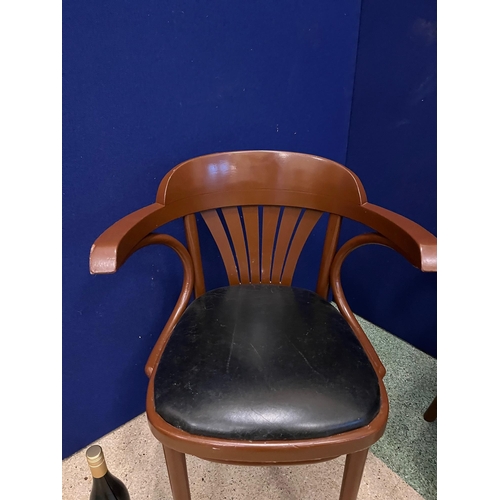 155 - Pair of Bentwood  Armchairs with Black Drop In Seats (77 cm H)