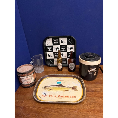 174 - Guinness, Black & White Tray and Various Items