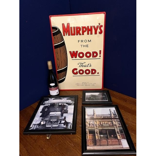 178 - Murphy's From The Wood, Vintage Style Sign, Three Photographs, Paddy, Guinness and the Irish House