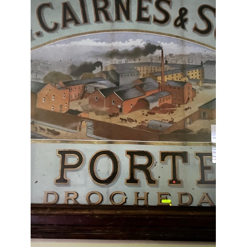 186 - W Cairnes and Sons X  Porter Drogheda Vintage Style Pictural Advertisement  (58 cm W x 47 cm H)